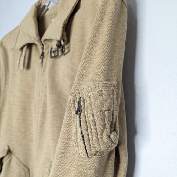 Denim & Supply Ralph Lauren Tan Full Zip Jacket Long Sleeve Pockets Size L - Picture 4 of 7